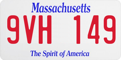 MA license plate 9VH149