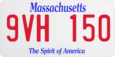 MA license plate 9VH150