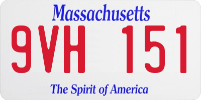 MA license plate 9VH151