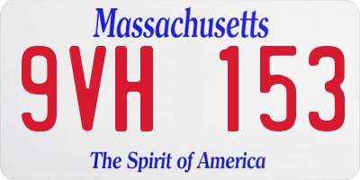 MA license plate 9VH153