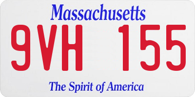 MA license plate 9VH155