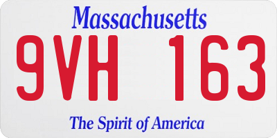 MA license plate 9VH163