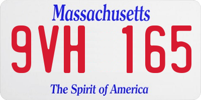 MA license plate 9VH165