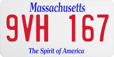 MA license plate 9VH167