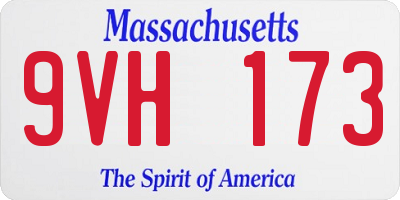 MA license plate 9VH173