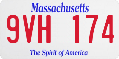 MA license plate 9VH174