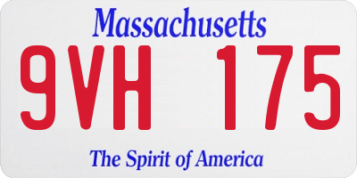 MA license plate 9VH175