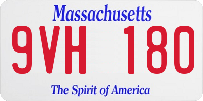 MA license plate 9VH180