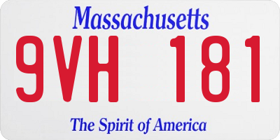 MA license plate 9VH181