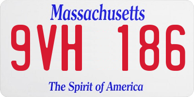 MA license plate 9VH186