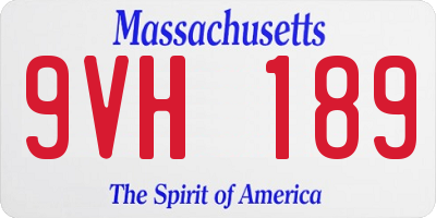 MA license plate 9VH189