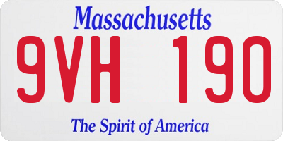 MA license plate 9VH190