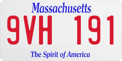 MA license plate 9VH191