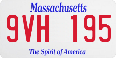 MA license plate 9VH195