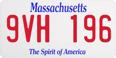 MA license plate 9VH196