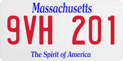 MA license plate 9VH201