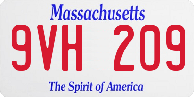 MA license plate 9VH209