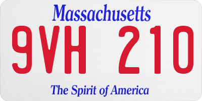 MA license plate 9VH210
