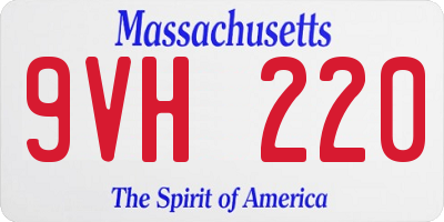 MA license plate 9VH220