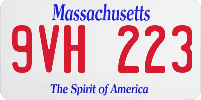 MA license plate 9VH223