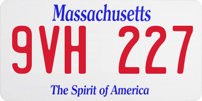 MA license plate 9VH227