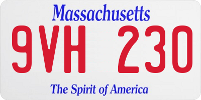 MA license plate 9VH230