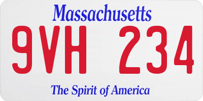 MA license plate 9VH234