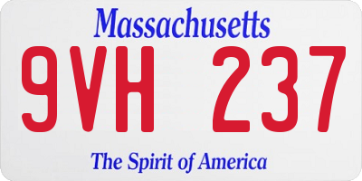 MA license plate 9VH237