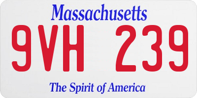 MA license plate 9VH239