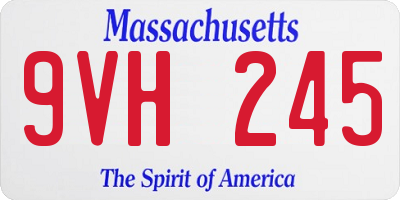 MA license plate 9VH245
