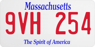 MA license plate 9VH254