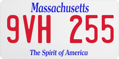 MA license plate 9VH255