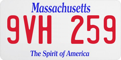 MA license plate 9VH259