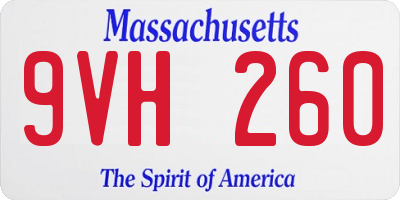 MA license plate 9VH260