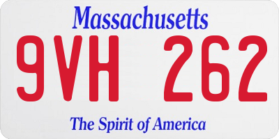 MA license plate 9VH262