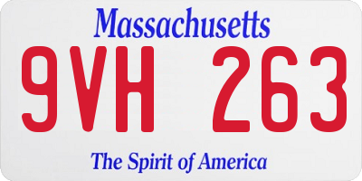 MA license plate 9VH263