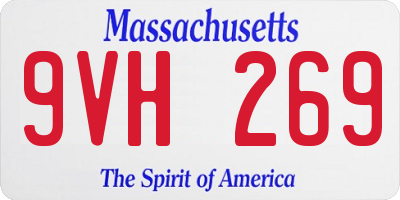 MA license plate 9VH269