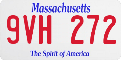 MA license plate 9VH272