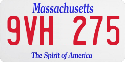 MA license plate 9VH275