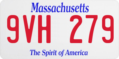 MA license plate 9VH279