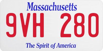 MA license plate 9VH280