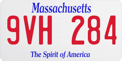 MA license plate 9VH284