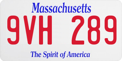 MA license plate 9VH289