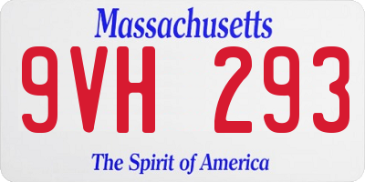 MA license plate 9VH293