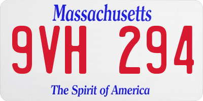 MA license plate 9VH294