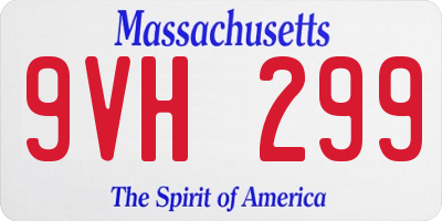 MA license plate 9VH299