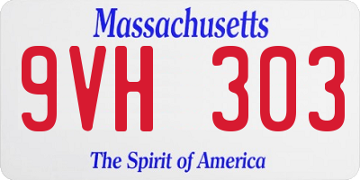 MA license plate 9VH303