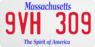 MA license plate 9VH309