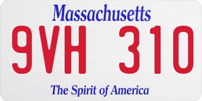 MA license plate 9VH310