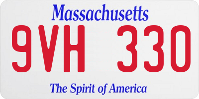 MA license plate 9VH330